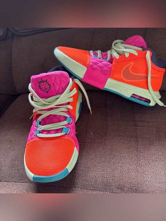 Nike Other - Nike LeBron Witness 8 Total Orange Laser Fuchsia Size 8.5 WORN 1x